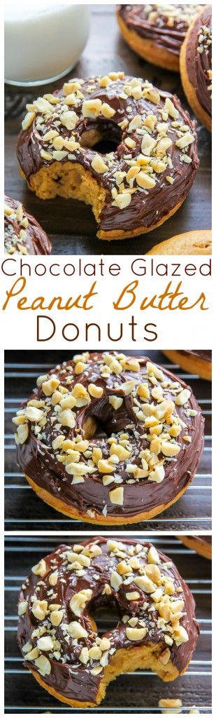 Chocolate Glazed Peanut Butter Donuts