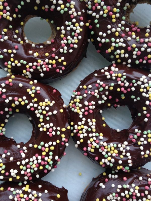 Chocolate Glazed Vanilla Doughnuts (Vegan + Gluten Free