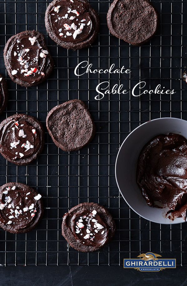 Chocolate Holiday Sable Cookies