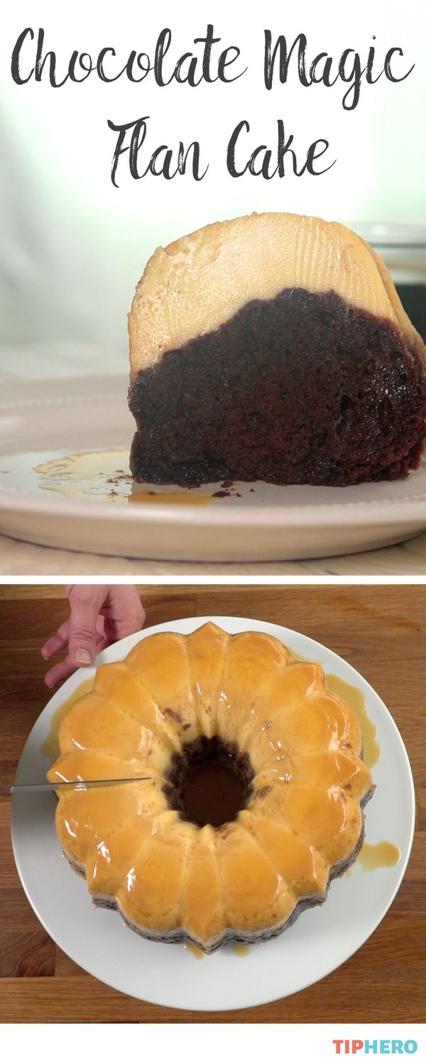 Chocolate magic flan cake