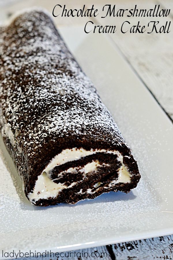 Chocolate Marshmallow Cream Cake Roll