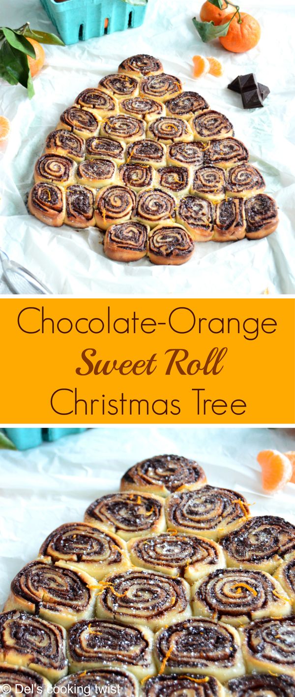 Chocolate Orange Sweet Roll Christmas Tree