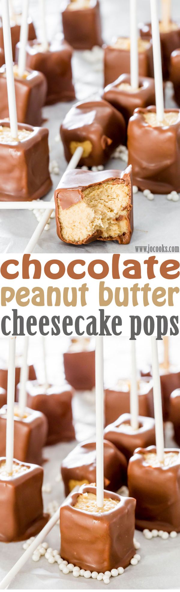 Chocolate Peanut Butter Cheesecake Pops