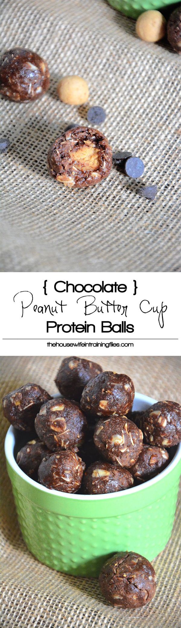 Chocolate Peanut Butter Cup Protein Bites