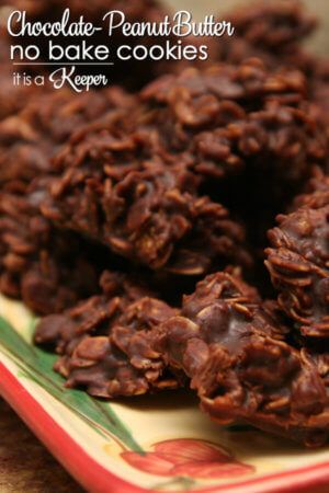 Chocolate Peanut Butter No Bake Cookies