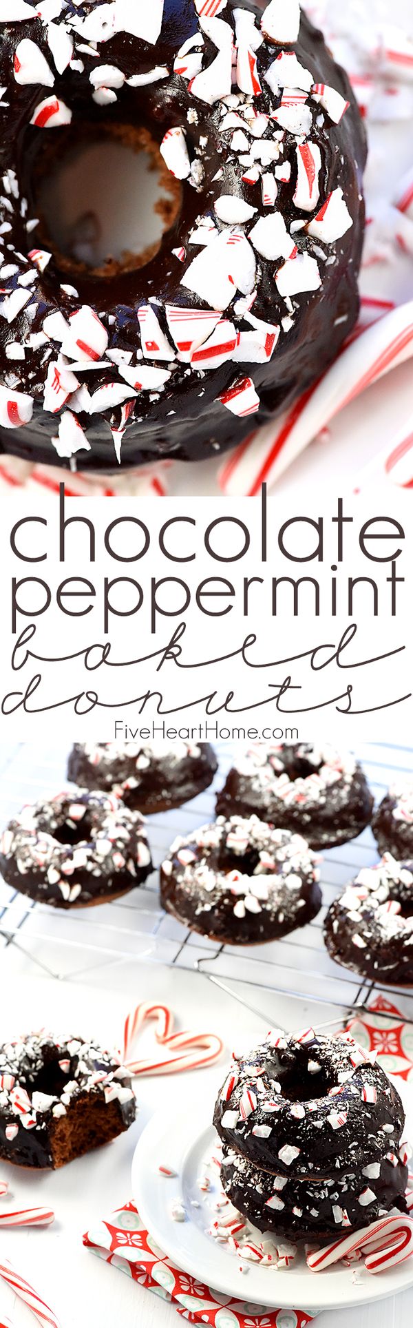 Chocolate Peppermint Baked Donuts