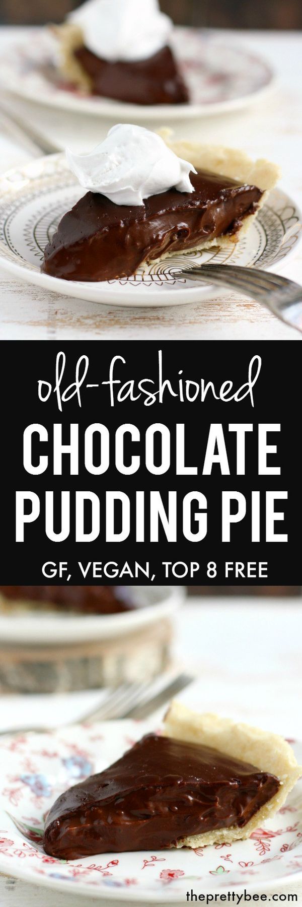 Chocolate Pudding Pie (Dairy Free, Vegan, GF