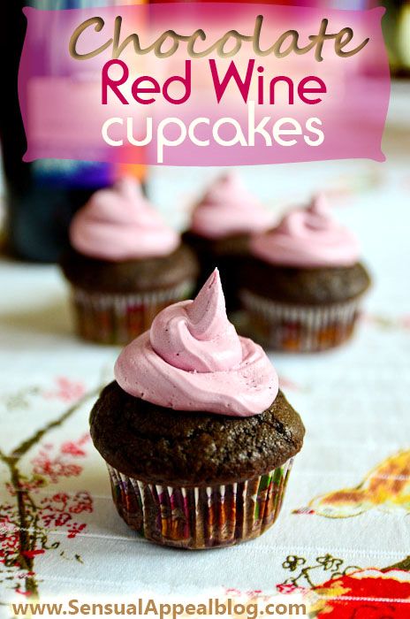 Chocolate Red Wine Cupcakes with Red Wine Buttercream Frosting