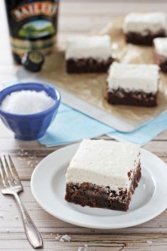 Chocolate Stout Brownies with Irish Cream Frosting