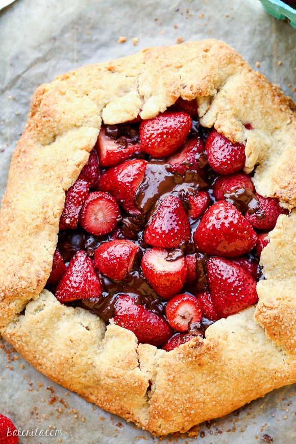 Chocolate Strawberry Galette (Gluten Free + Paleo