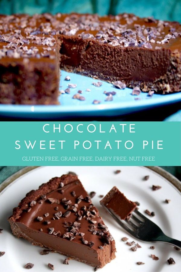 Chocolate Sweet Potato Pie with Brownie Crust