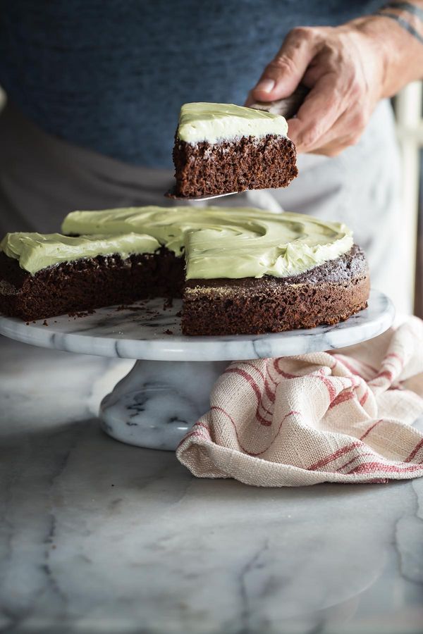 Chocolate Zucchini Cake with Matcha Frosting