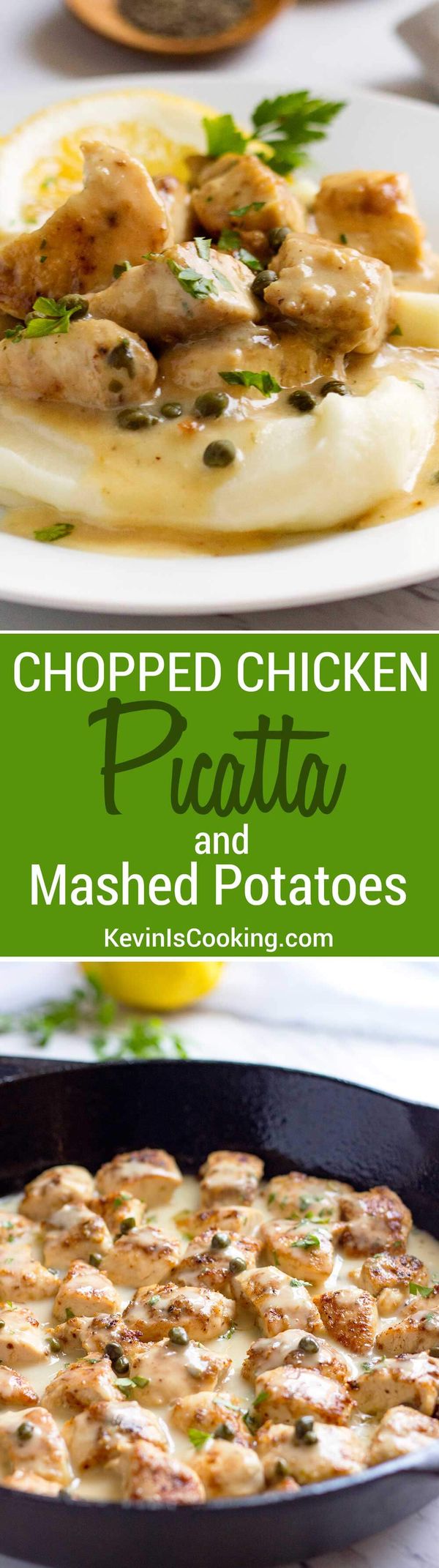 Chopped Chicken Picatta and Mashed Potatoes
