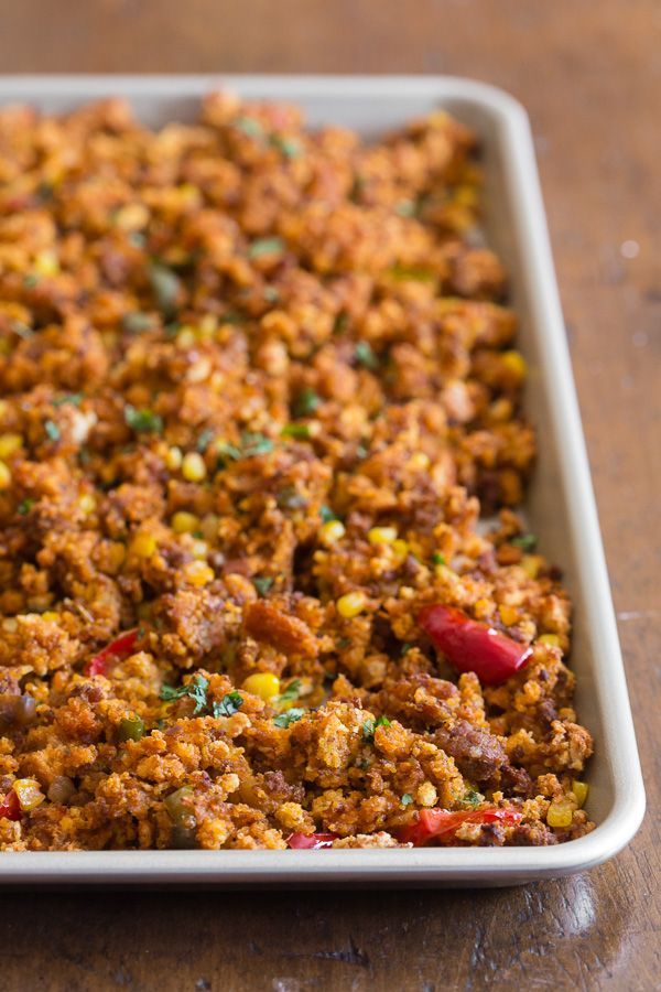 Chorizo Sheet Pan Stuffing