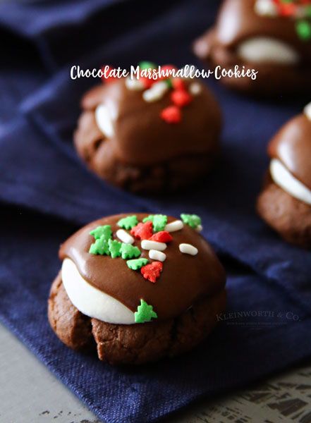 Christmas Chocolate Marshmallow Cookies