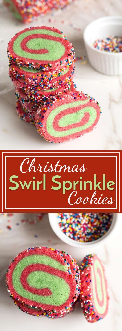 Christmas Swirl Sprinkle Cookies