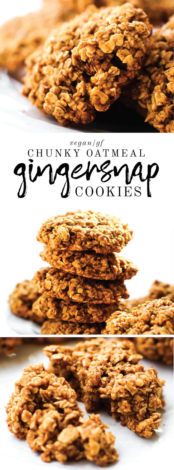 Chunky Oatmeal Gingersnap Cookies