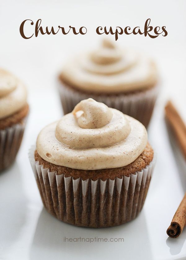 Churro cupcakes w/ cream cheese frosting