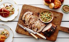 Cider-Brined, Mustard-Glazed Pork Loin