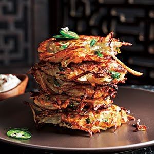 Cilantro-Jalapeño Latkes with Chipotle Sour Cream