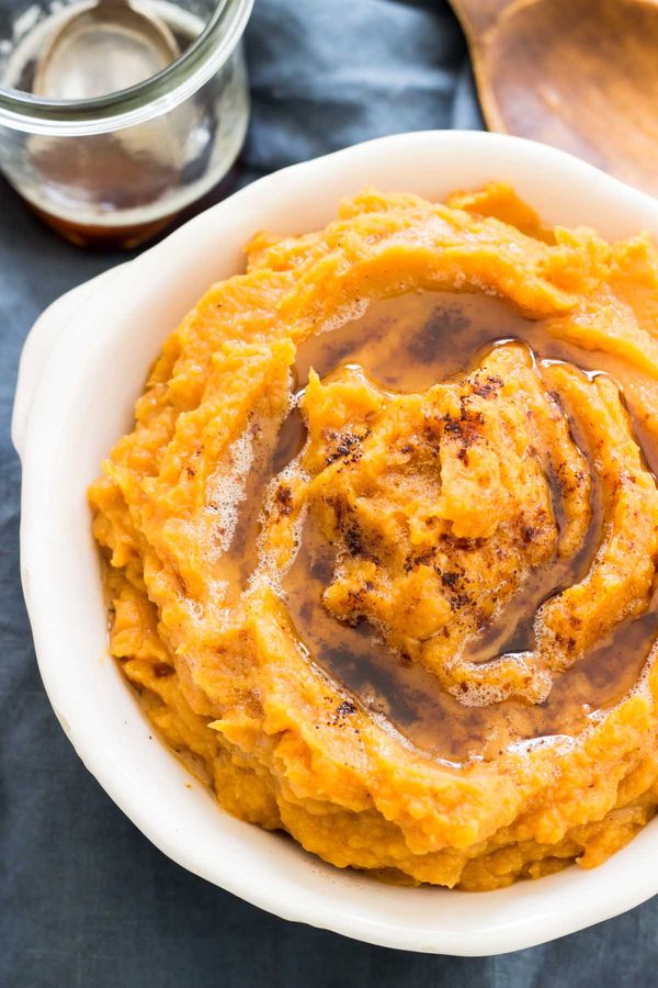 Cinnamon Browned Butter Mashed Sweet Potatoes