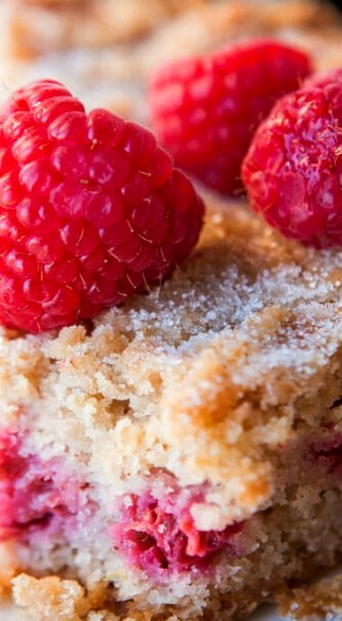 Cinnamon Raspberry Buckle Cake