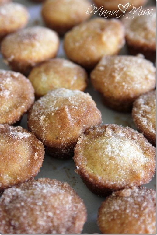 Cinnamon Sugar Mini Doughnut Hole Muffins