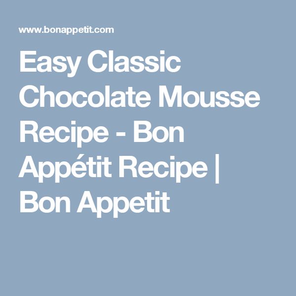 Classic Chocolate Mousse