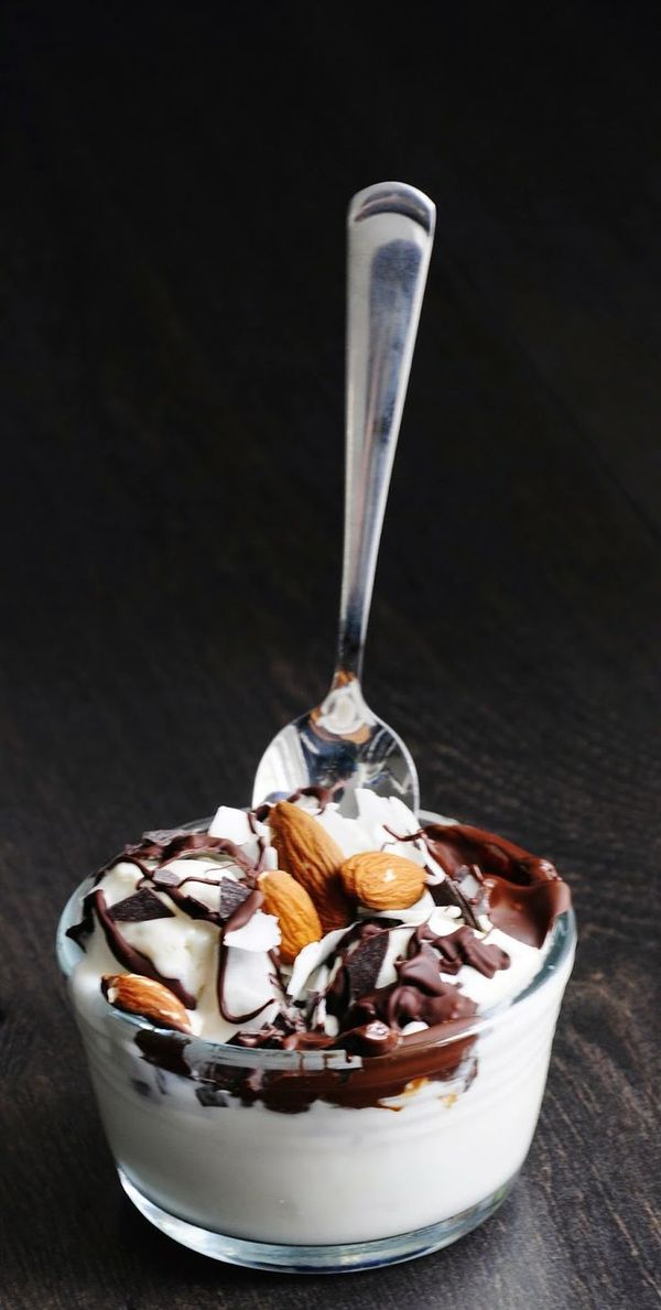 Coconut Almond Ice Cream Sundae