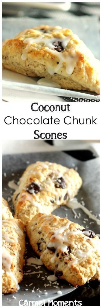 Coconut Chocolate Chunk Scones (Made with Coconut Oil