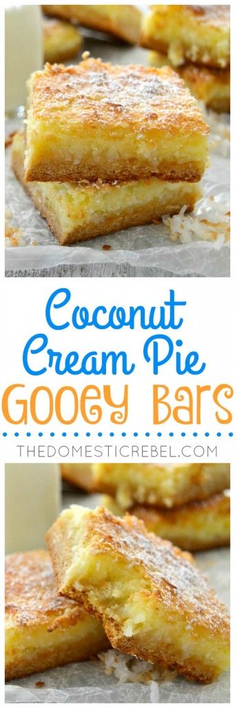 Coconut Cream Pie Gooey Bars