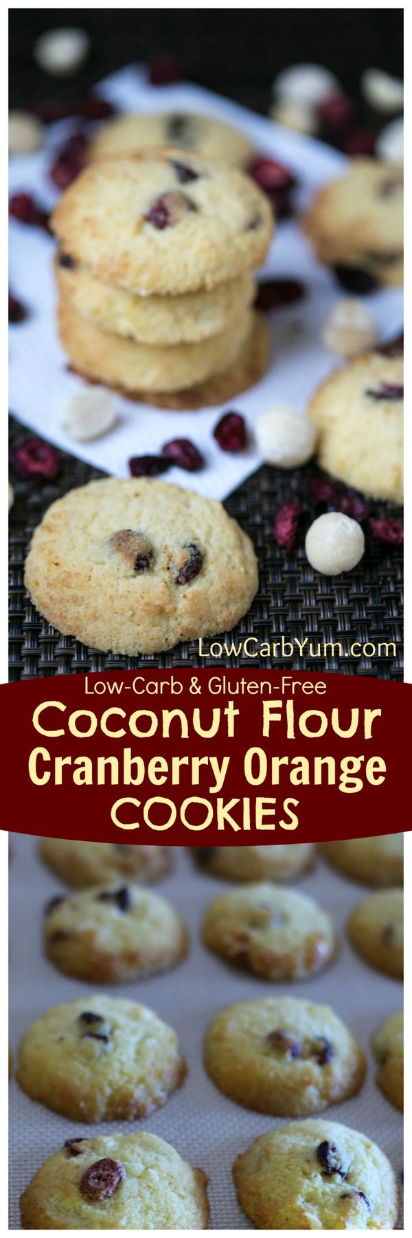 Coconut Flour Cranberry Orange Cookies