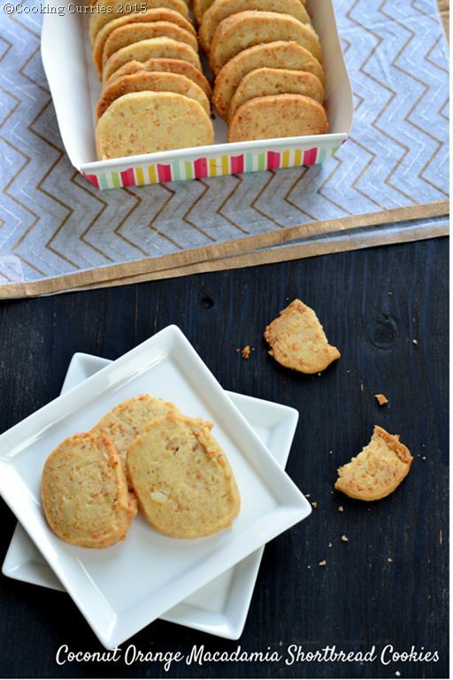 Coconut Orange Macadamia Shortbread Cookies