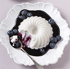 Coconut Panna Cotta with Blueberry Sauce