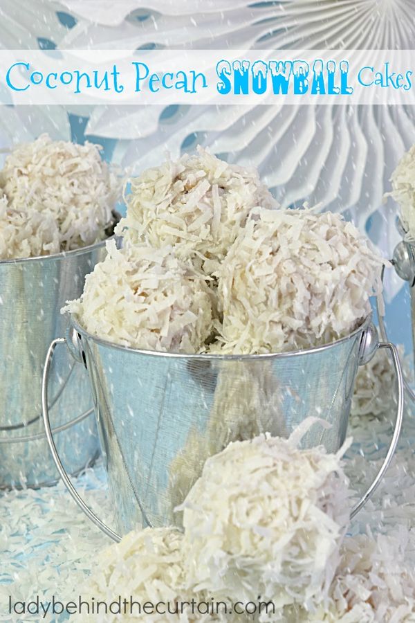 Coconut Pecan Snowball Cakes