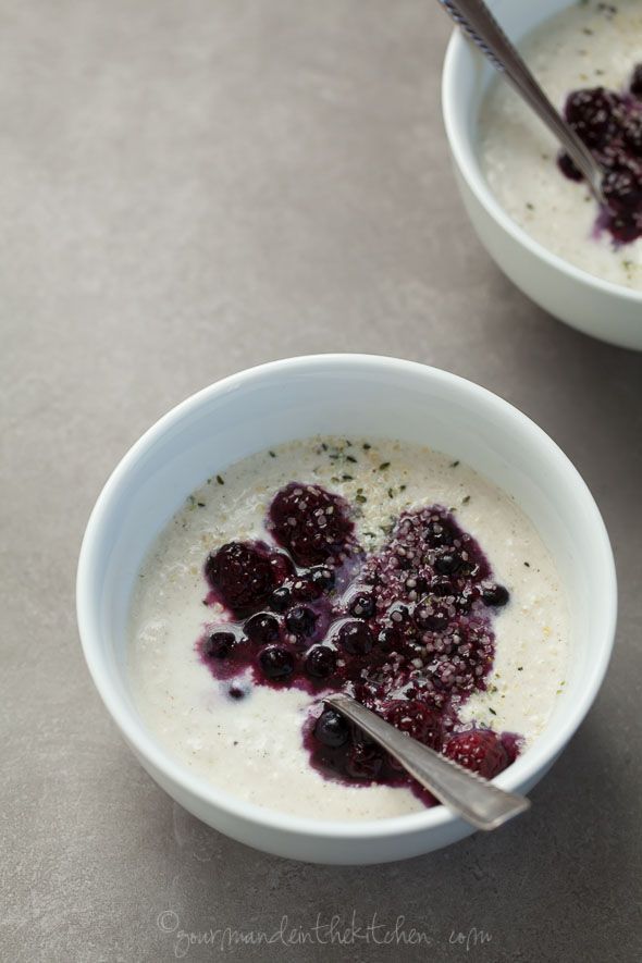 Coconut Porridge with Berry Sauce (Grain-Free, Paleo