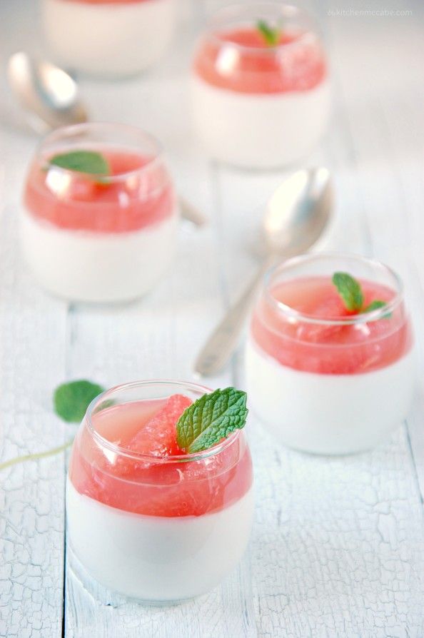 Coconut Vanilla Panna Cotta with Grapefruit Gelee