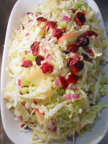 Coleslaw With Apples & Dried Cranberries