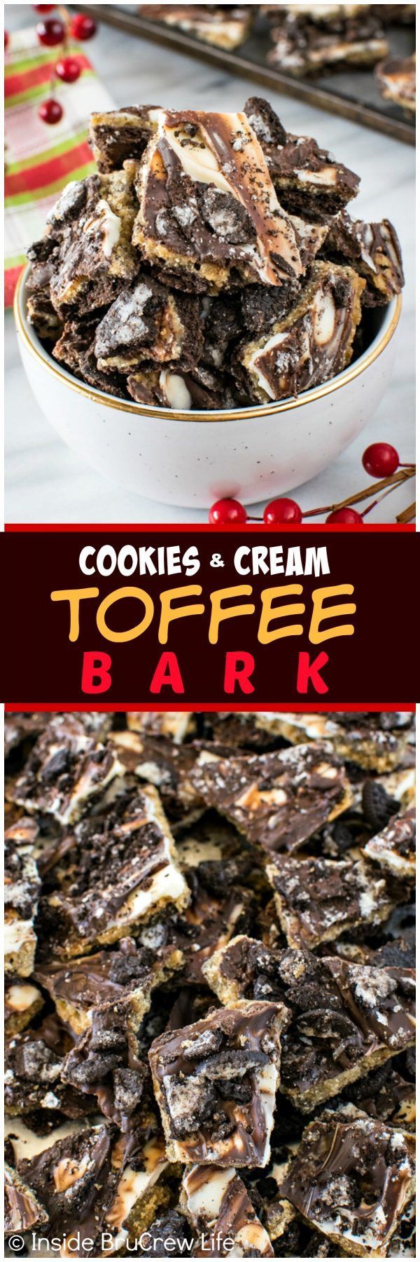 Cookies and Cream Toffee Bark