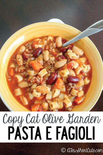 Copy Cat Olive Garden Pasta e Fagioli