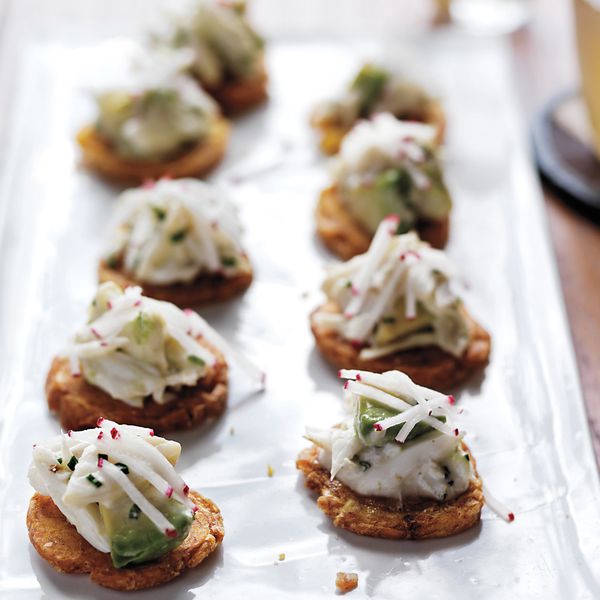 Crab Salad with Avocado and Tostones