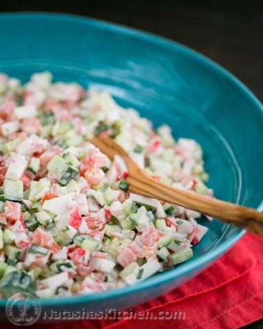 Crab Salad with Cucumber and Tomato