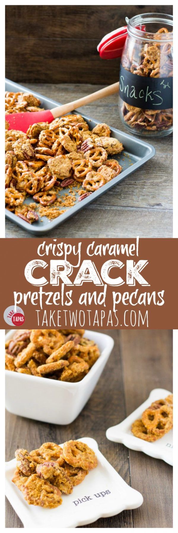 Crack Pretzels with Crispy Caramel and Pecans