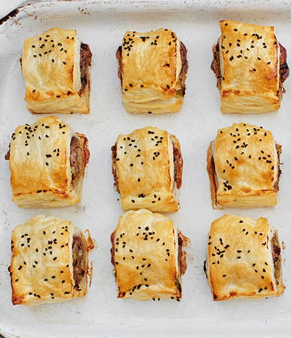 Cranberry and leek sausage rolls