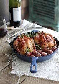 Cranberry Apple Stuffed Cornish Hens