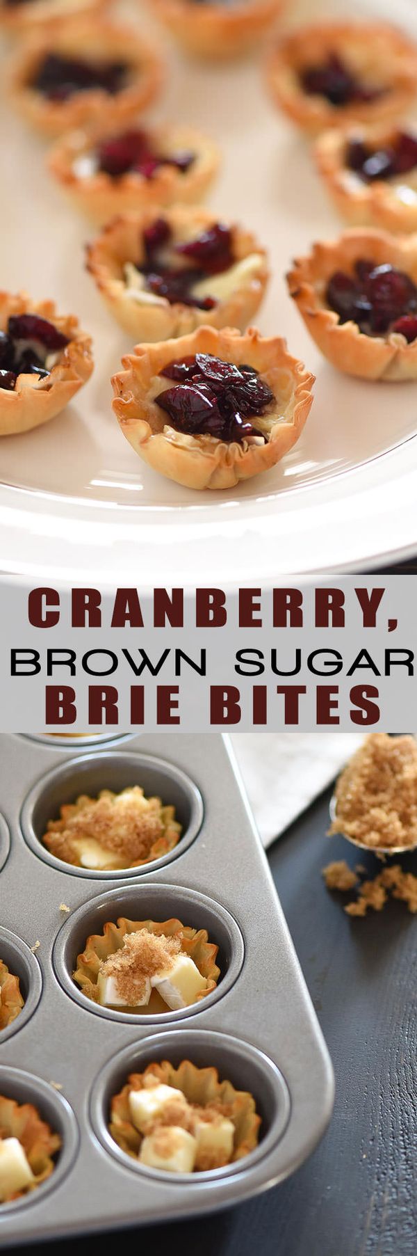 Cranberry, Brown Sugar Brie Bites