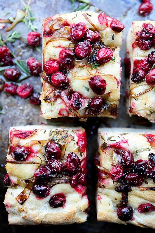 Cranberry, Caramelized Onion and Fresh Herb Focaccia