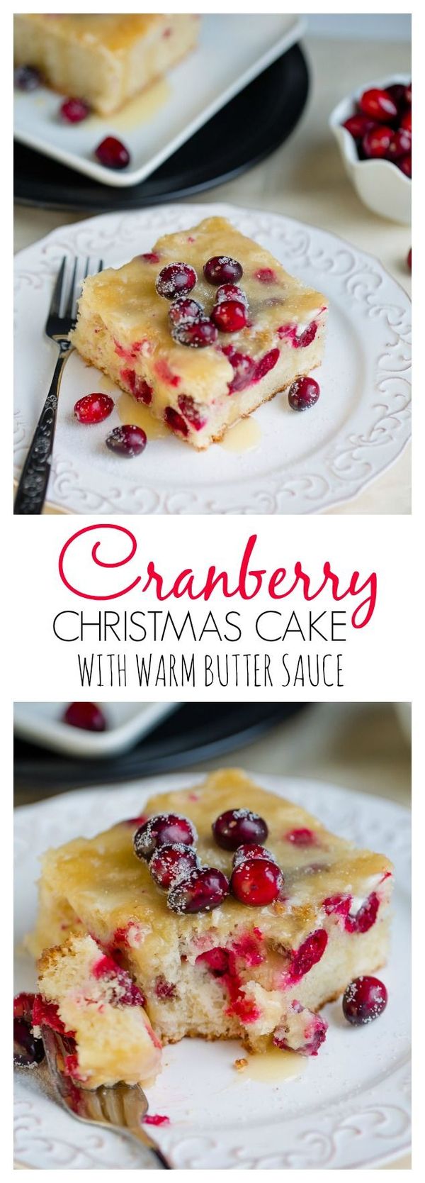 Cranberry Christmas Cake with Butter Sauce