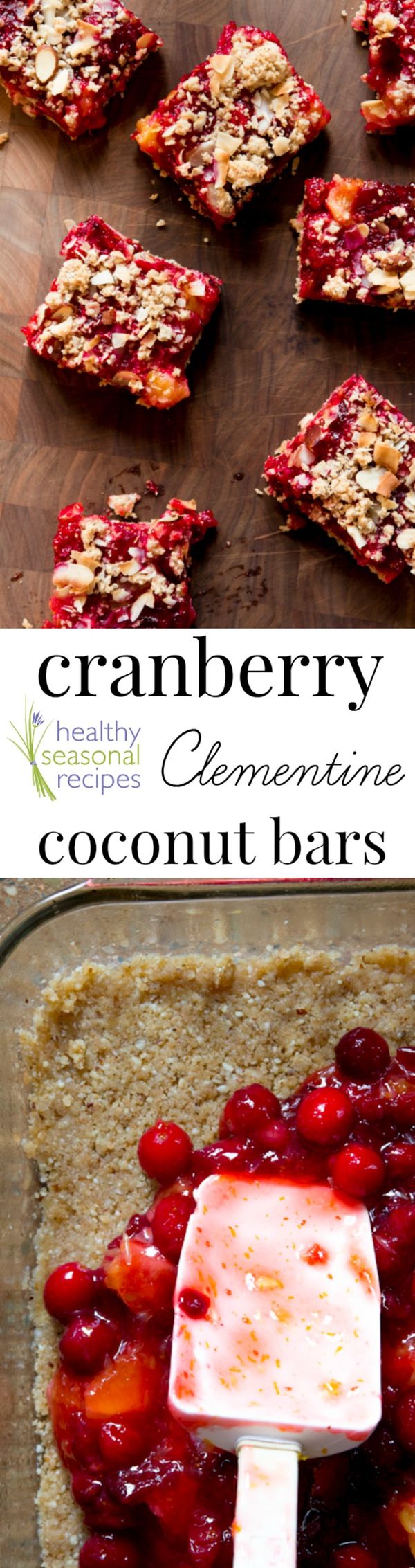 Cranberry clementine coconut bars