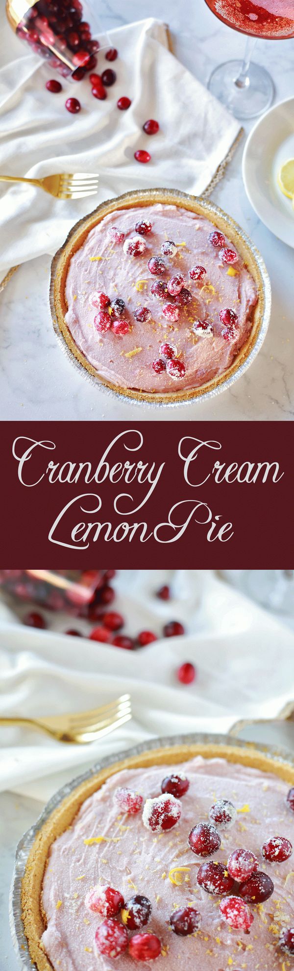 Cranberry Cream Lemon Pie